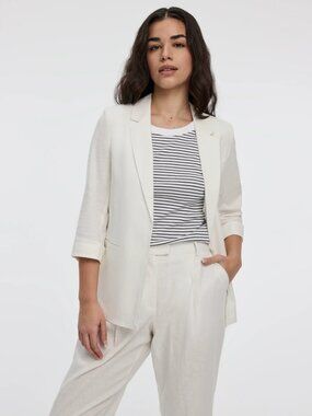 Reitmans Linen Blazer Size 18 Quiet Luxury Coastal Grandmother Office Chic NWOT